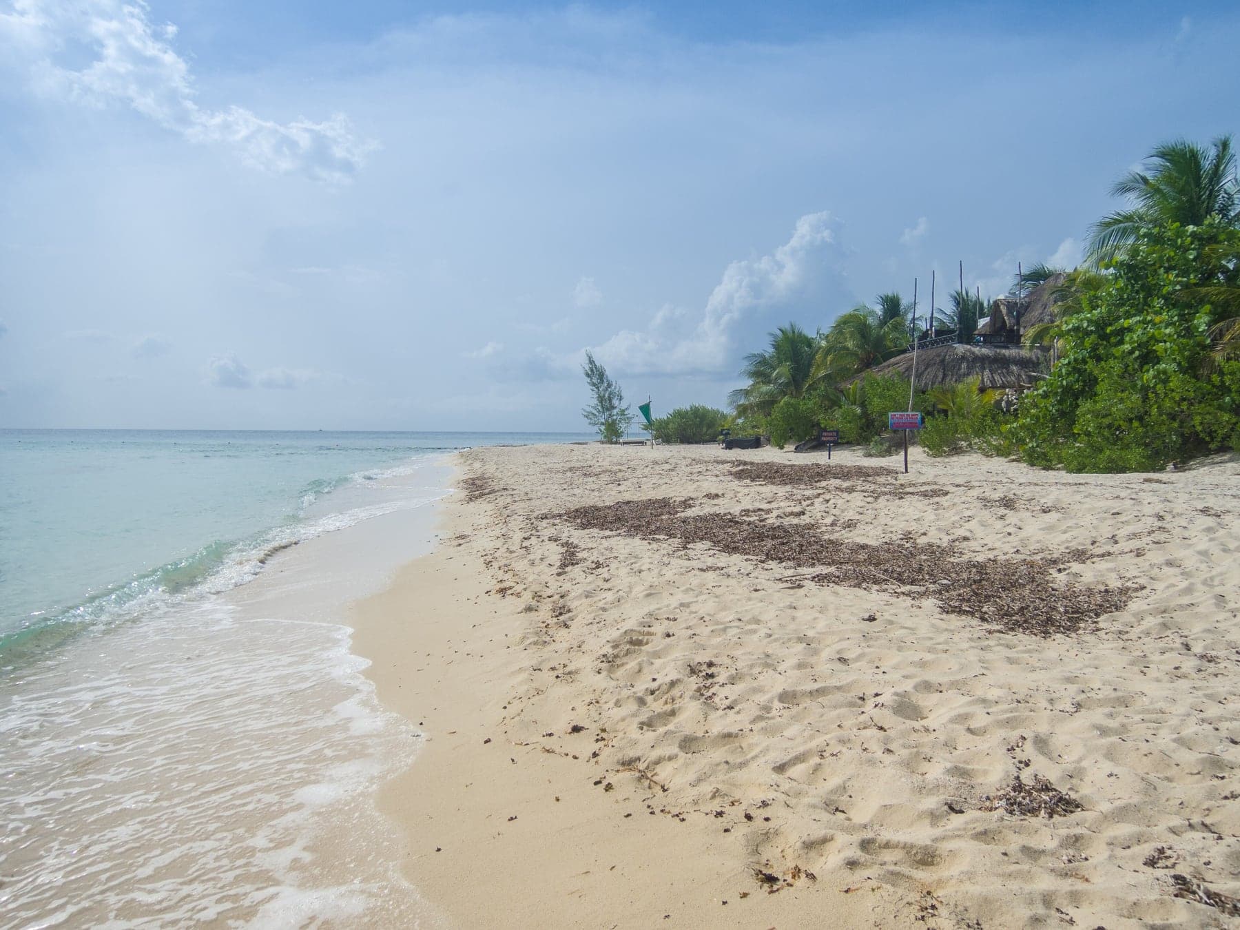 Caribbean beach and water in Cozumel, Mexico